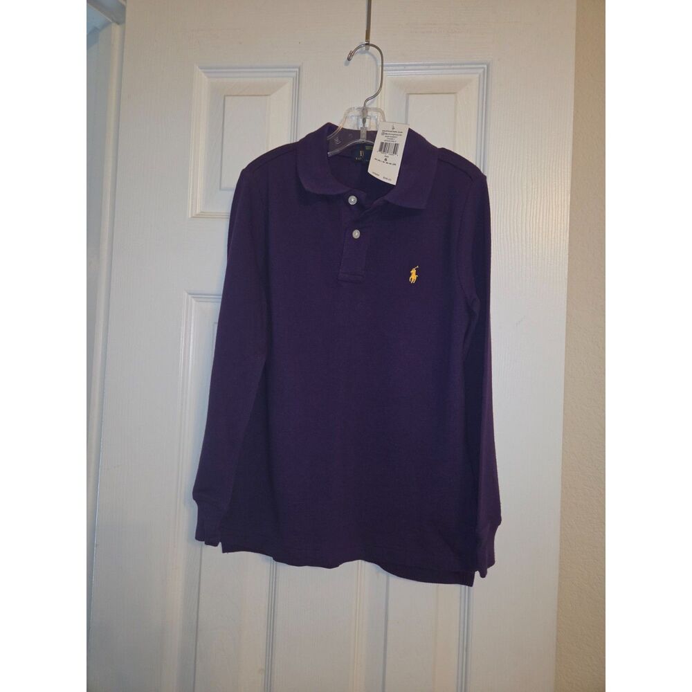 NWT Boys Ralph Lauren Polo Mesh Long-Sleeve Polo Shirt - Reg. Price